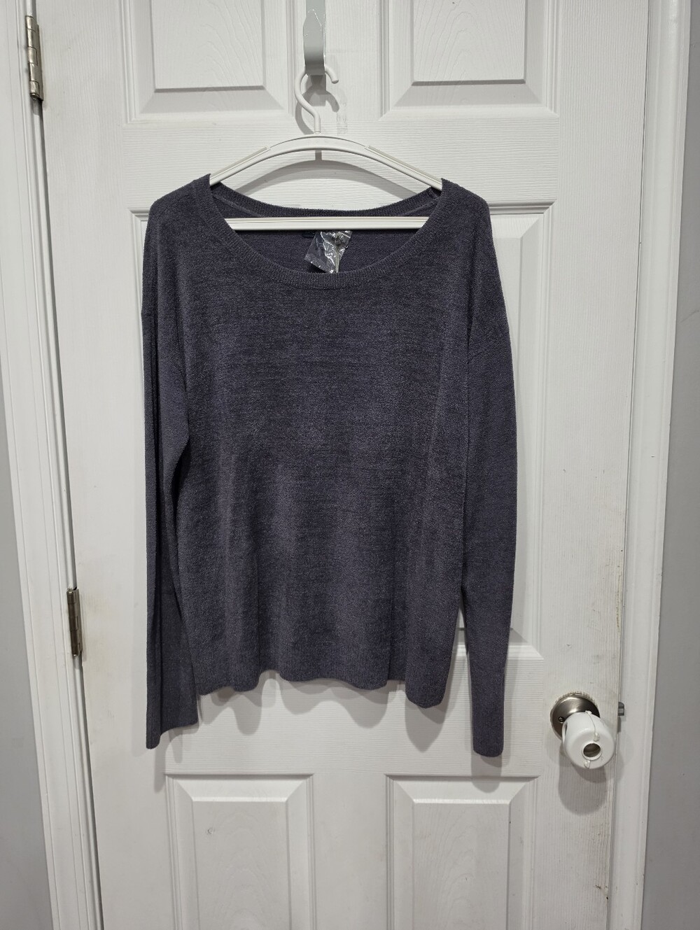 Barefoot Dreams Easy Long Sleeve Scoop Neck Lounge Top Pacific Blue Large NWT